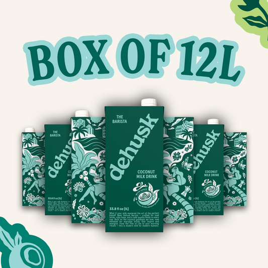 12 x 1L Dehusk Barista Coconut Milk - Fortified Milk Alternative