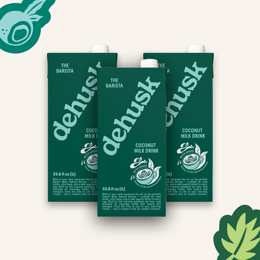 3 x 1L Dehusk Barista Coconut Milk - Fortified Milk Alternative