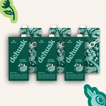 6 x 1L Dehusk Barista Coconut Milk - Fortified Milk Alternative