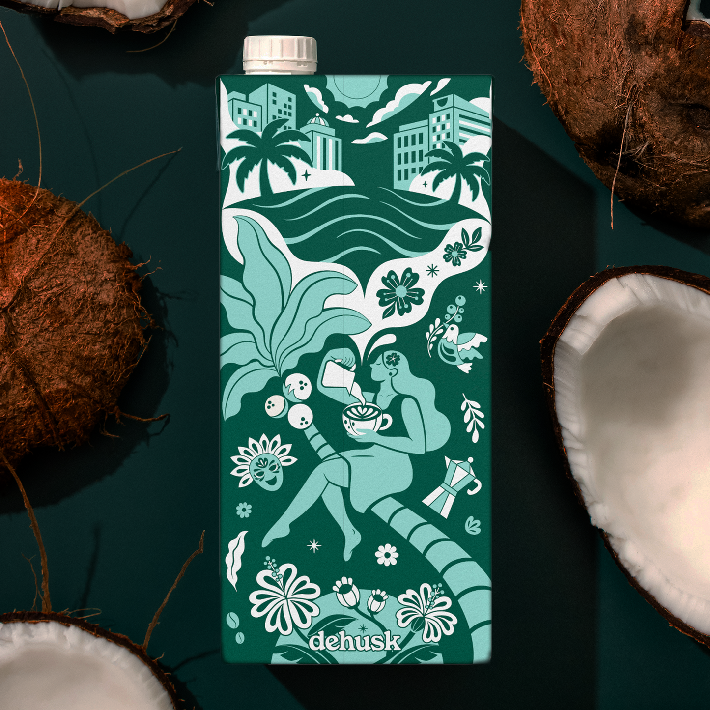 6 x 1L Dehusk Barista Coconut Milk - Fortified Milk Alternative