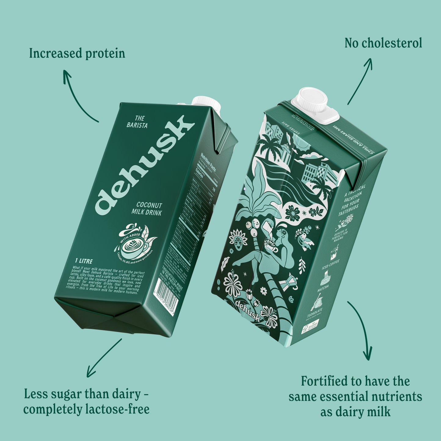 6 x 1L Dehusk Barista Coconut Milk - Fortified Milk Alternative