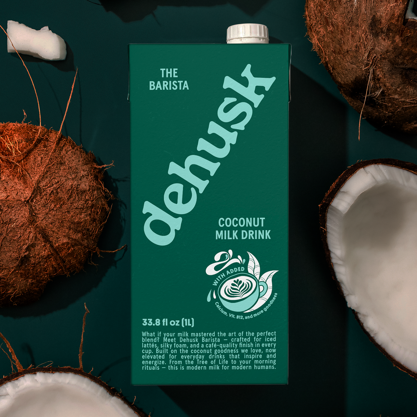 6 x 1L Dehusk Barista Coconut Milk - Fortified Milk Alternative