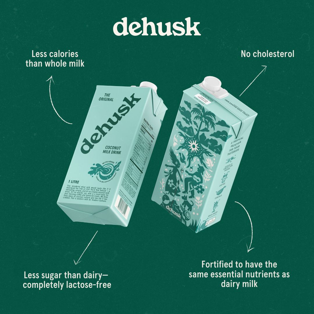 3 x 1L Dehusk Original Coconut Milk - Fortified Milk Alternative